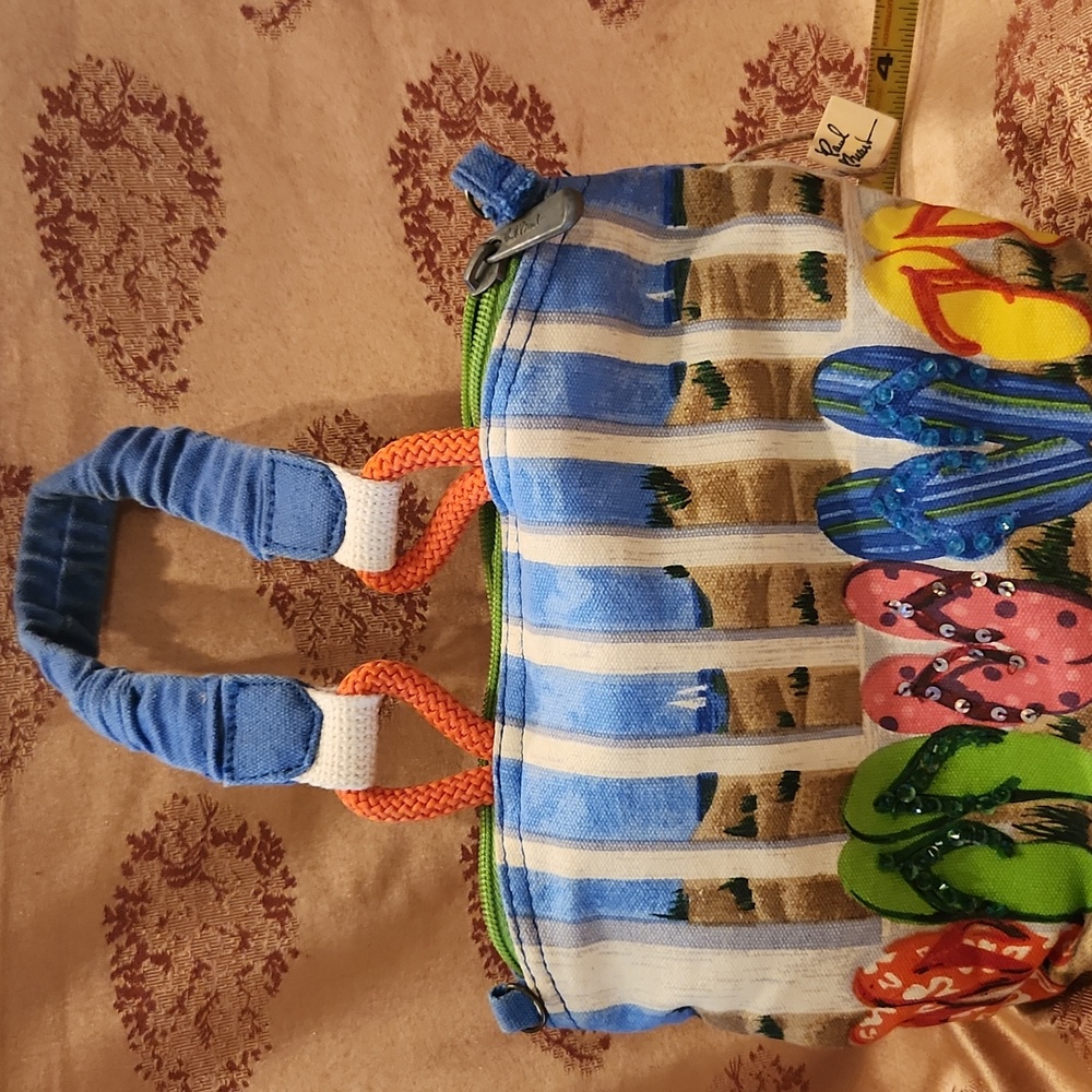 Paul Brent Sun-N-Sand Canvas Beach Flip Flop Small Tote